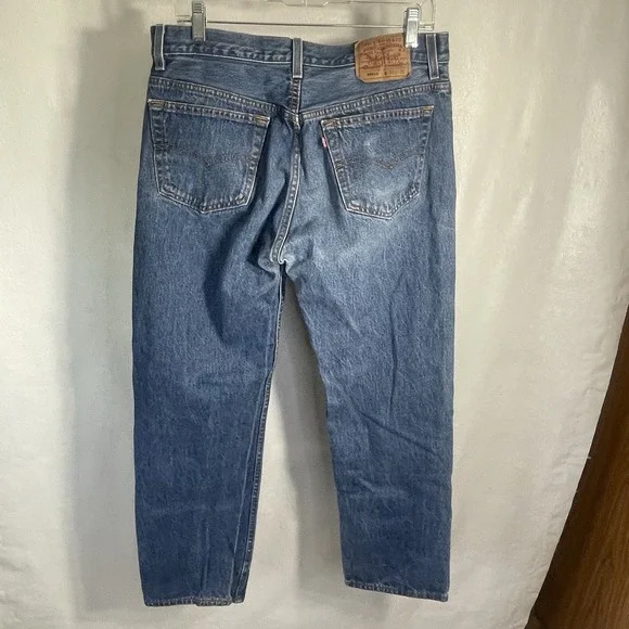 Levis 501xx Vtg 90's Men's Denim Blue jeans TAG 35Wx32L Button Fly MADE IN USA.